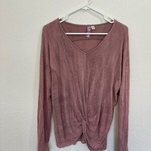 Alya Dusty Rose Long Sleeve Twist Top